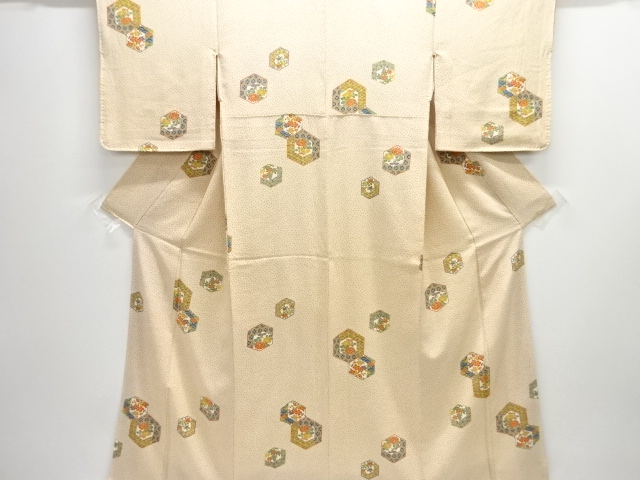 JAPANESE KIMONO / KOMON / SILK / KIKKO & FLORAL PLANTS